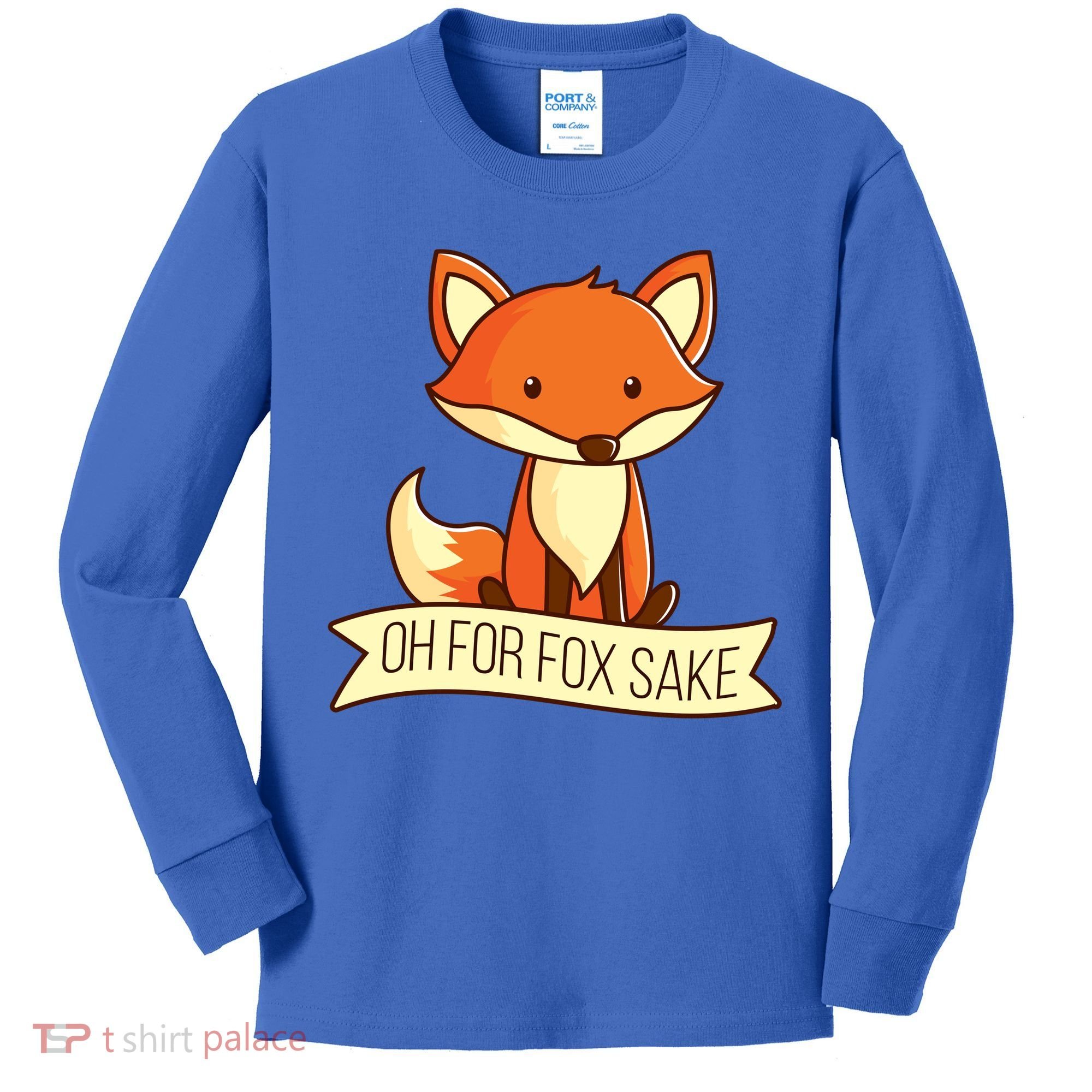 Oh For Fox Sake Funny Foxy Nerd Cool Gift Kids Long Sleeve Shirt
