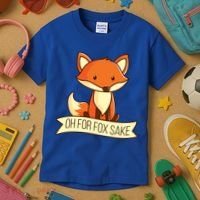 Oh For Fox Sake Funny Foxy Nerd Cool Gift Kids T-Shirt thumb 3