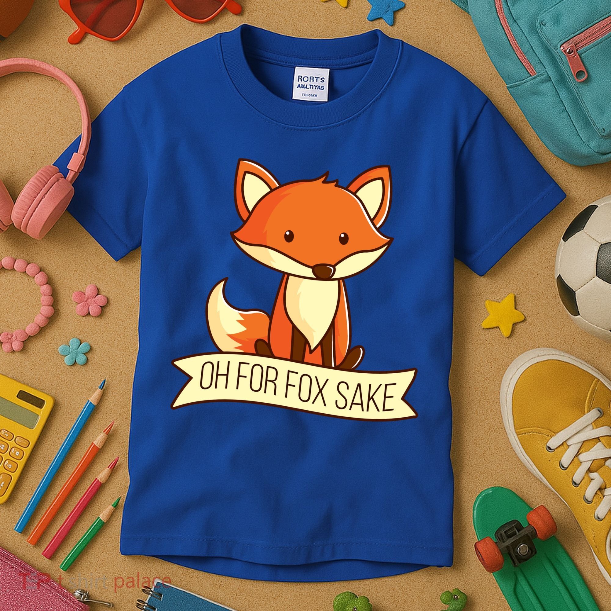 Oh For Fox Sake Funny Foxy Nerd Cool Gift Kids T-Shirt