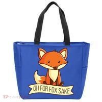 Oh For Fox Sake Funny Foxy Nerd Cool Gift Tote Bag thumb 0