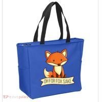 Oh For Fox Sake Funny Foxy Nerd Cool Gift Tote Bag thumb 2