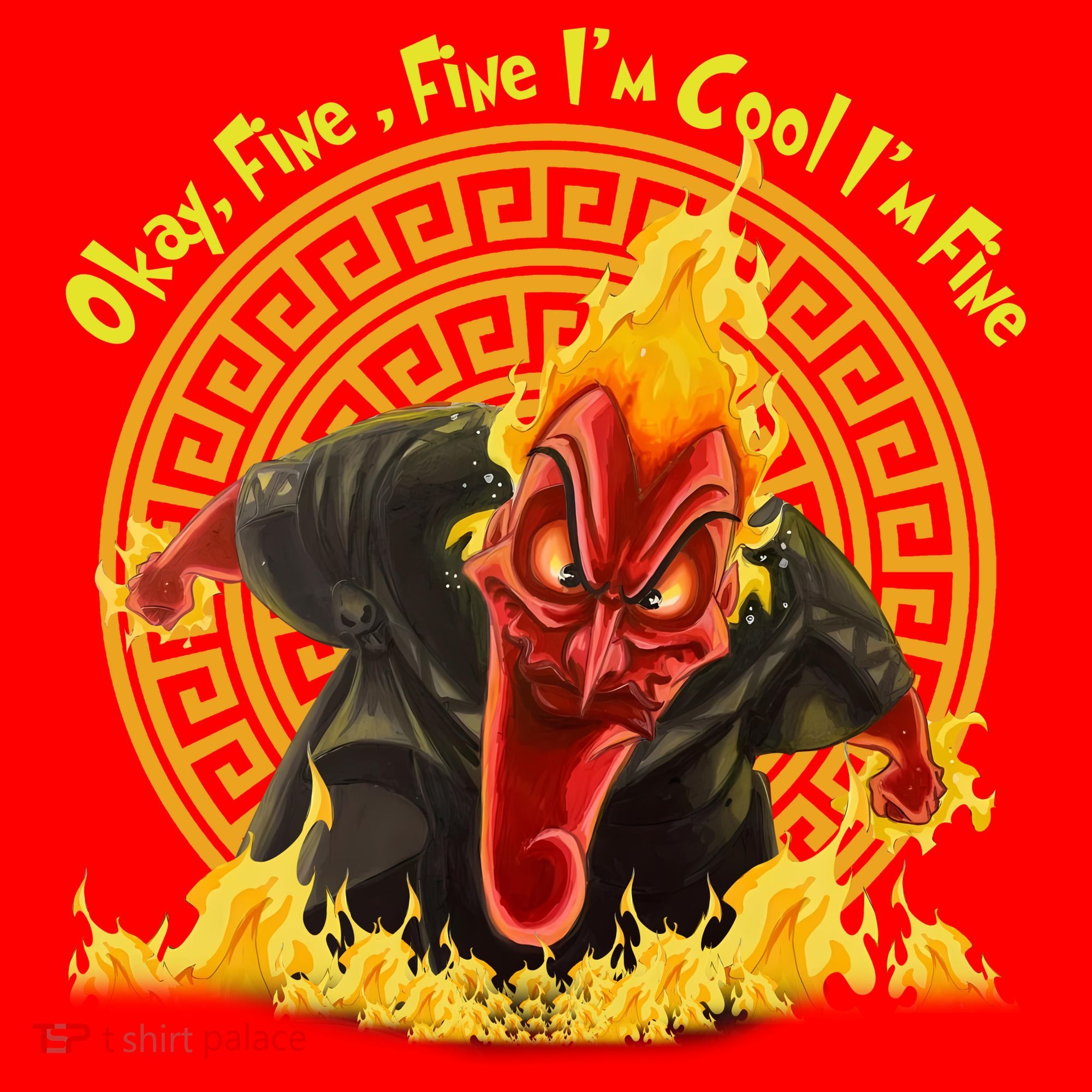 Okay Fine Fine IM Cool Im Fine Hades Santa Hat