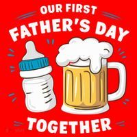Our First FatherS Day Together Dad & Son Daughter Dad Humor Funny Dad Proud Dad Santa Hat thumb 1