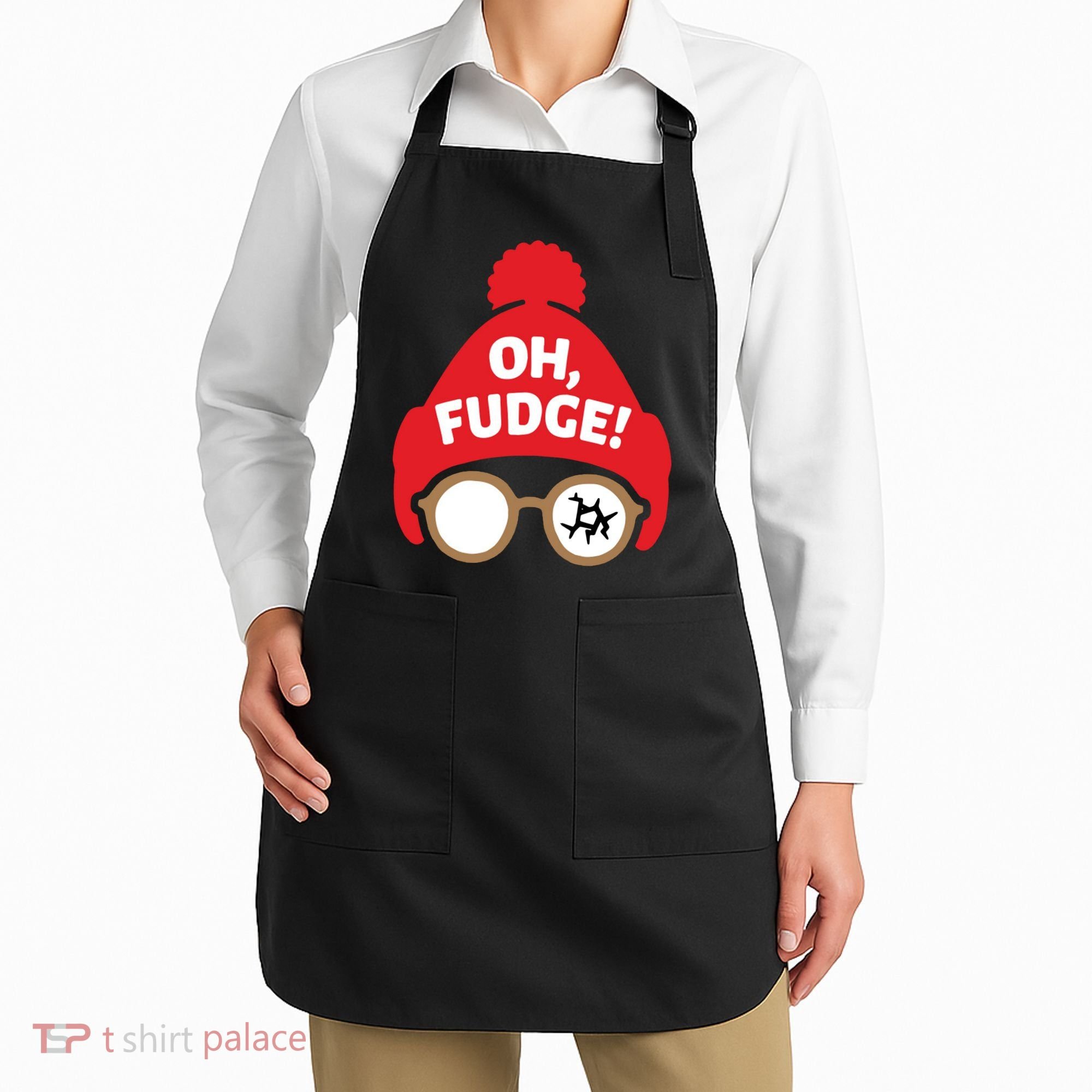 Oh Fudge Funny Christmas Saying Xmas Apron