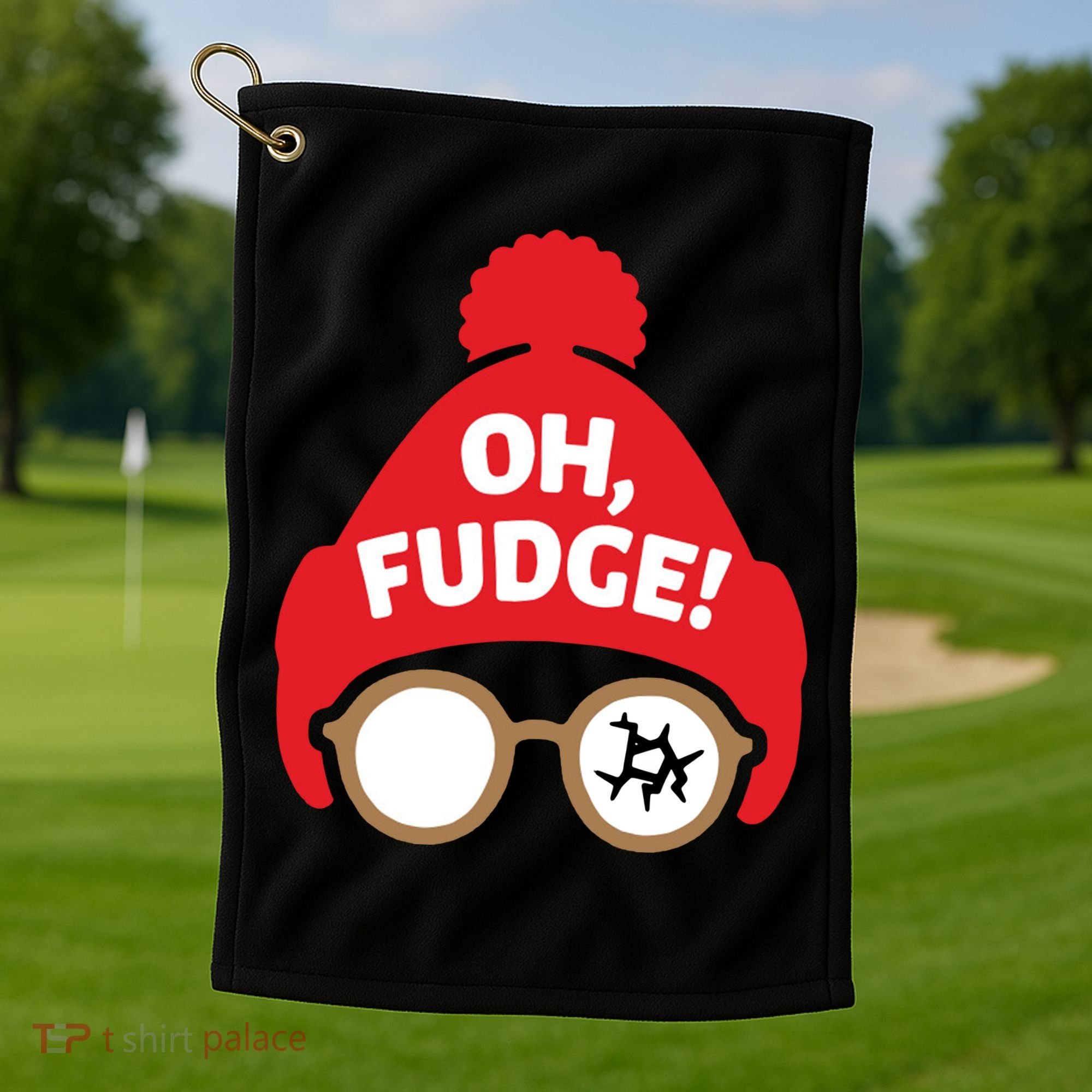 Oh Fudge Funny Christmas Saying Xmas Golf Towel