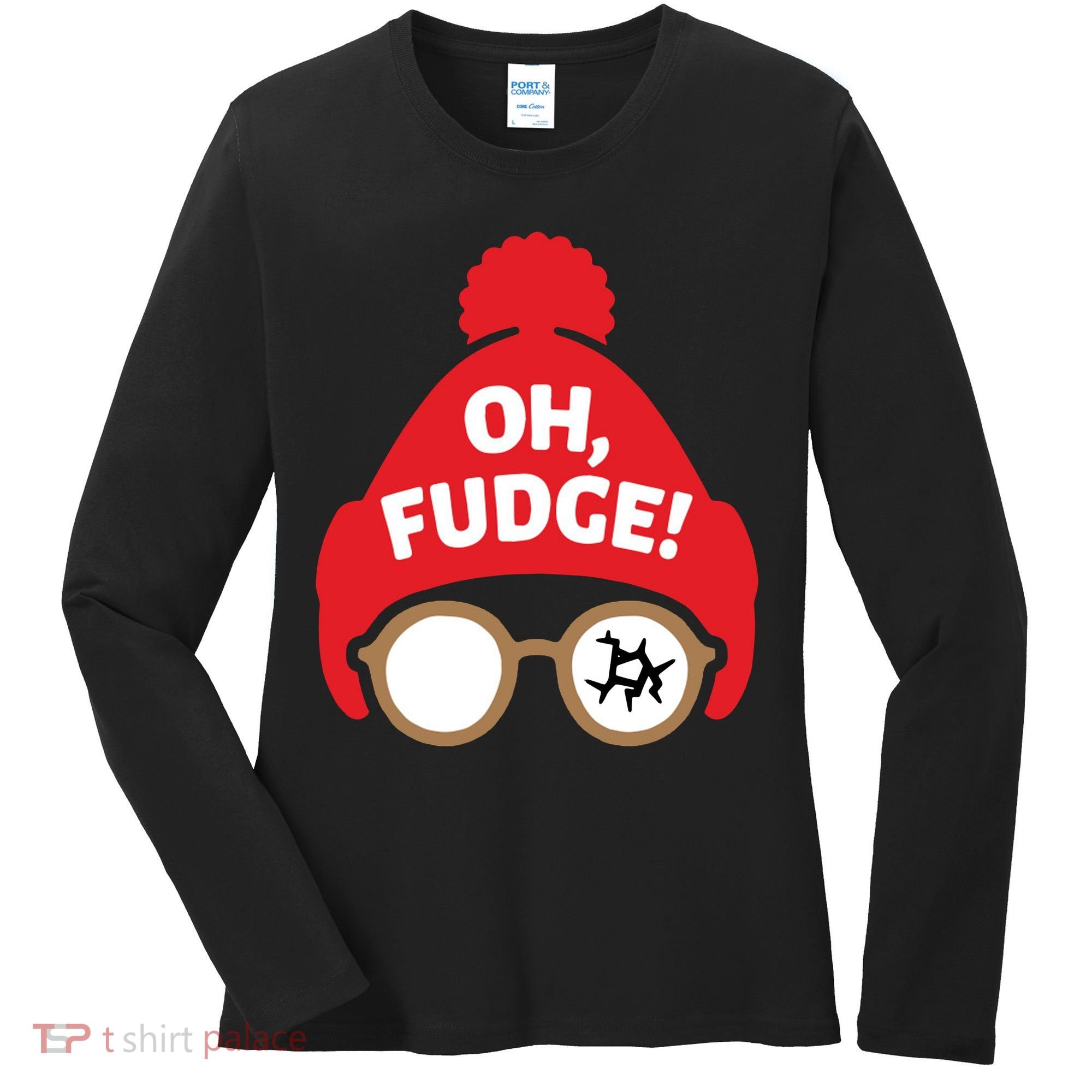 Oh Fudge Funny Christmas Saying Xmas Women's Long Sleeve Shirt