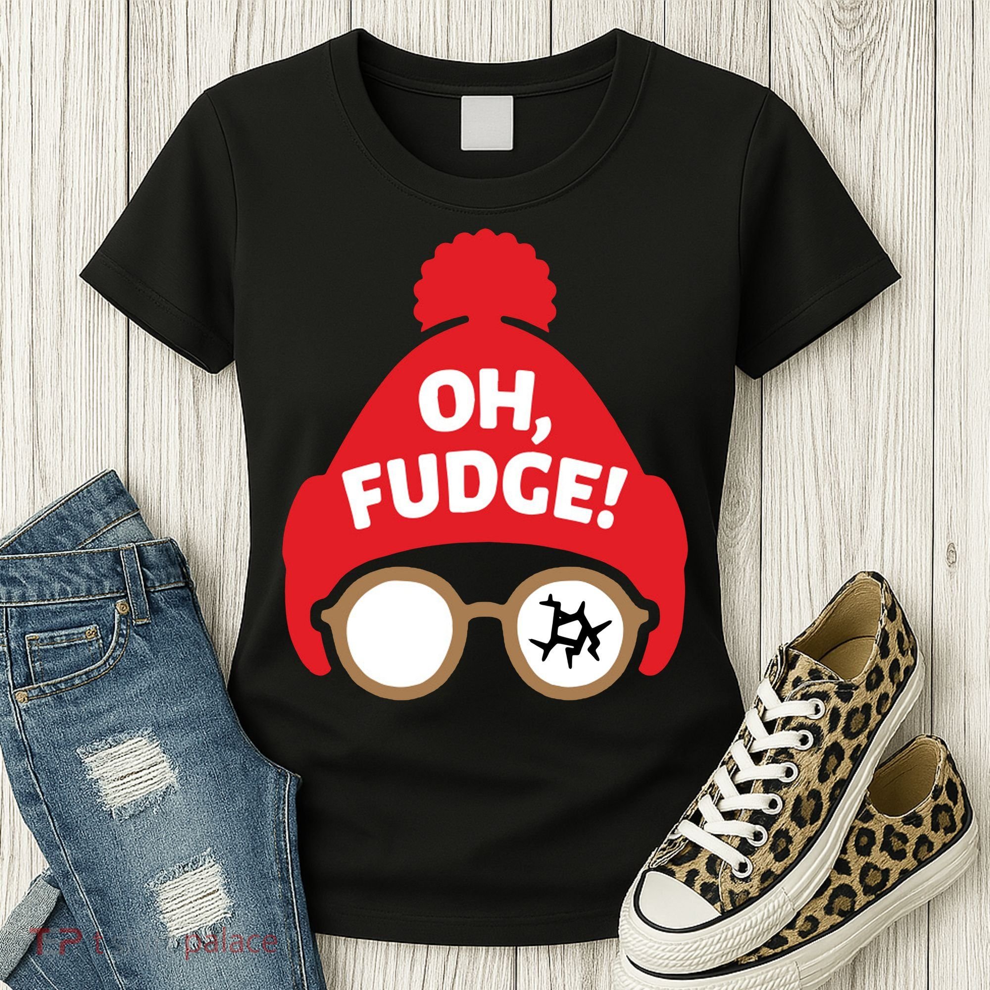 Oh Fudge Funny Christmas Saying Xmas Women's T-Shirt