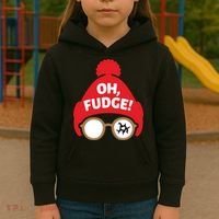 Oh Fudge Funny Christmas Saying Xmas Kids Hoodie thumb 3