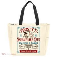 Old Fashioned FrostyS Snowflake Cafe Coffee Lovers Xmas Tote Bag thumb 0