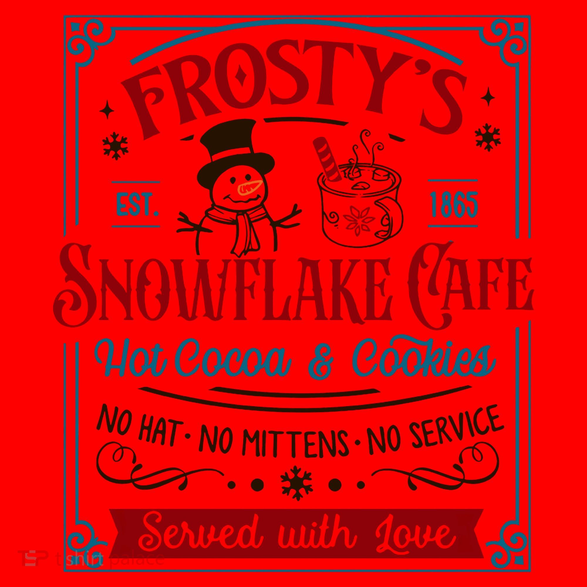 Old Fashioned FrostyS Snowflake Cafe Coffee Lovers Xmas Santa Hat