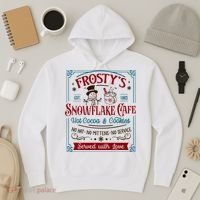 Old Fashioned FrostyS Snowflake Cafe Coffee Lovers Xmas Hoodie thumb 3