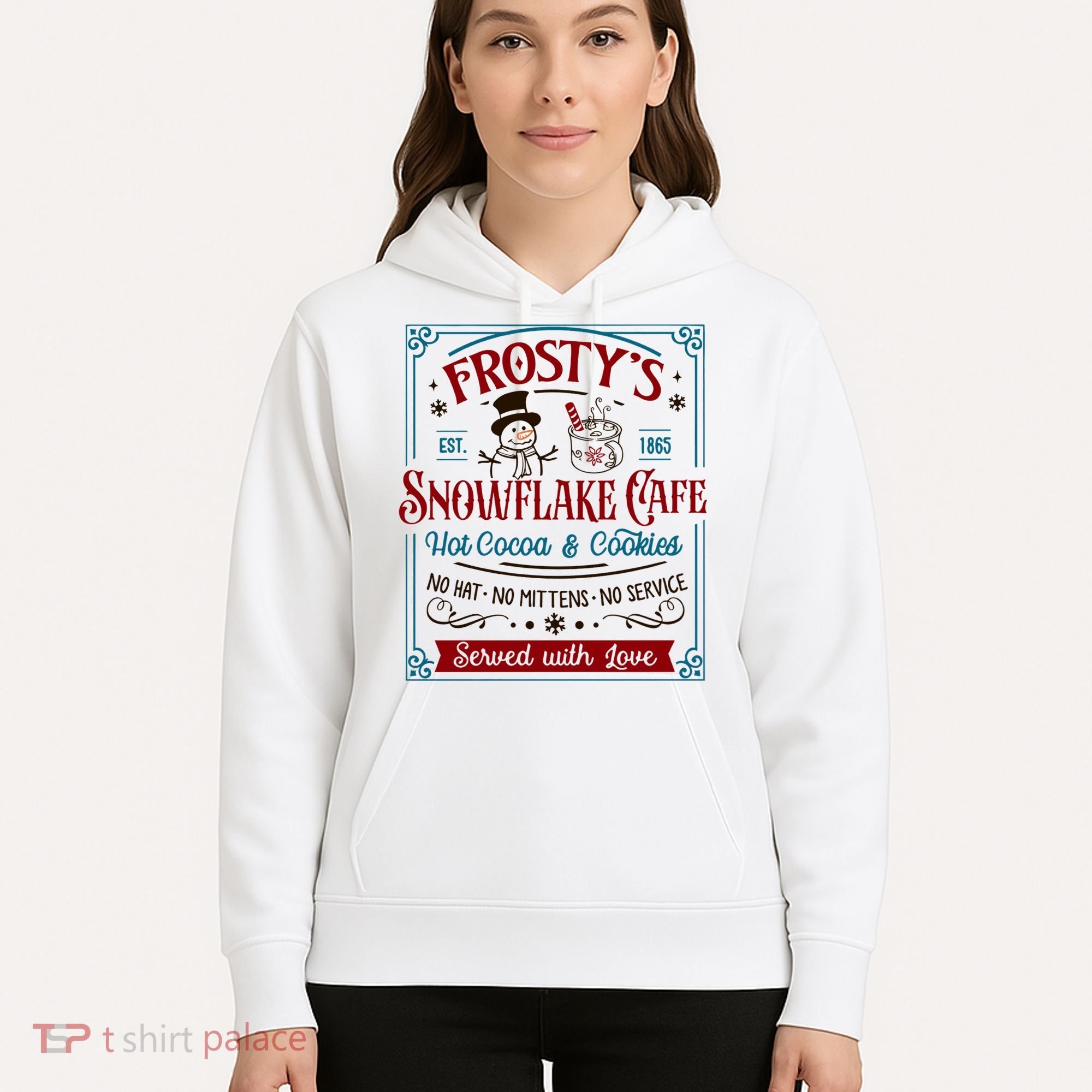 Old Fashioned FrostyS Snowflake Cafe Coffee Lovers Xmas Hoodie