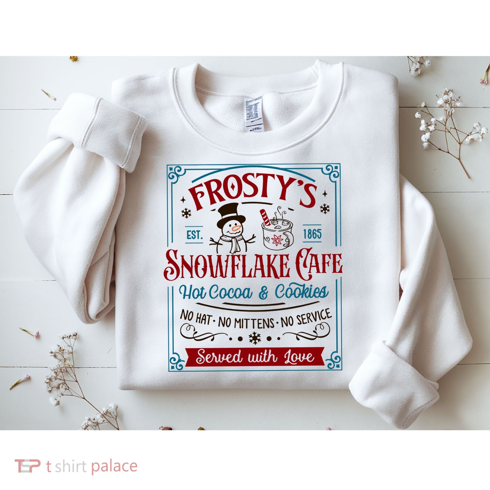 Old Fashioned FrostyS Snowflake Cafe Coffee Lovers Xmas Sweatshirt