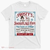 Old Fashioned FrostyS Snowflake Cafe Coffee Lovers Xmas T-Shirt thumb 0