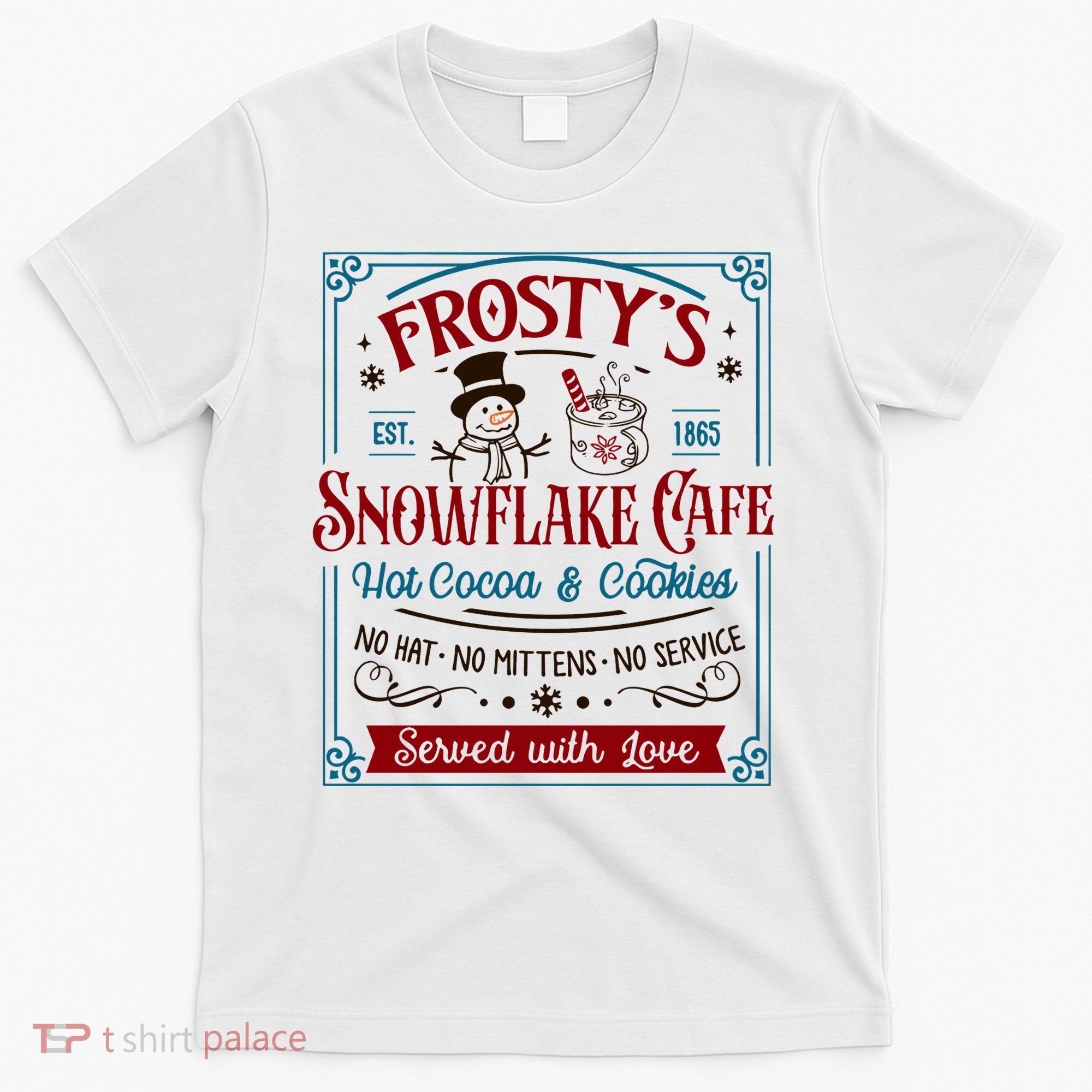 Old Fashioned FrostyS Snowflake Cafe Coffee Lovers Xmas T-Shirt