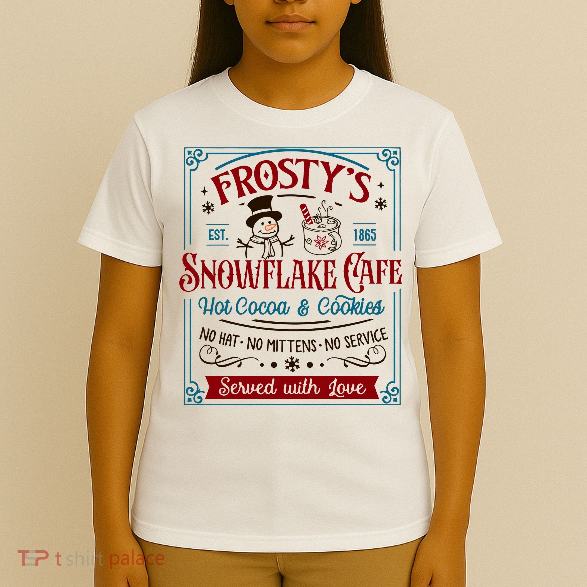 Old Fashioned FrostyS Snowflake Cafe Coffee Lovers Xmas T-Shirt