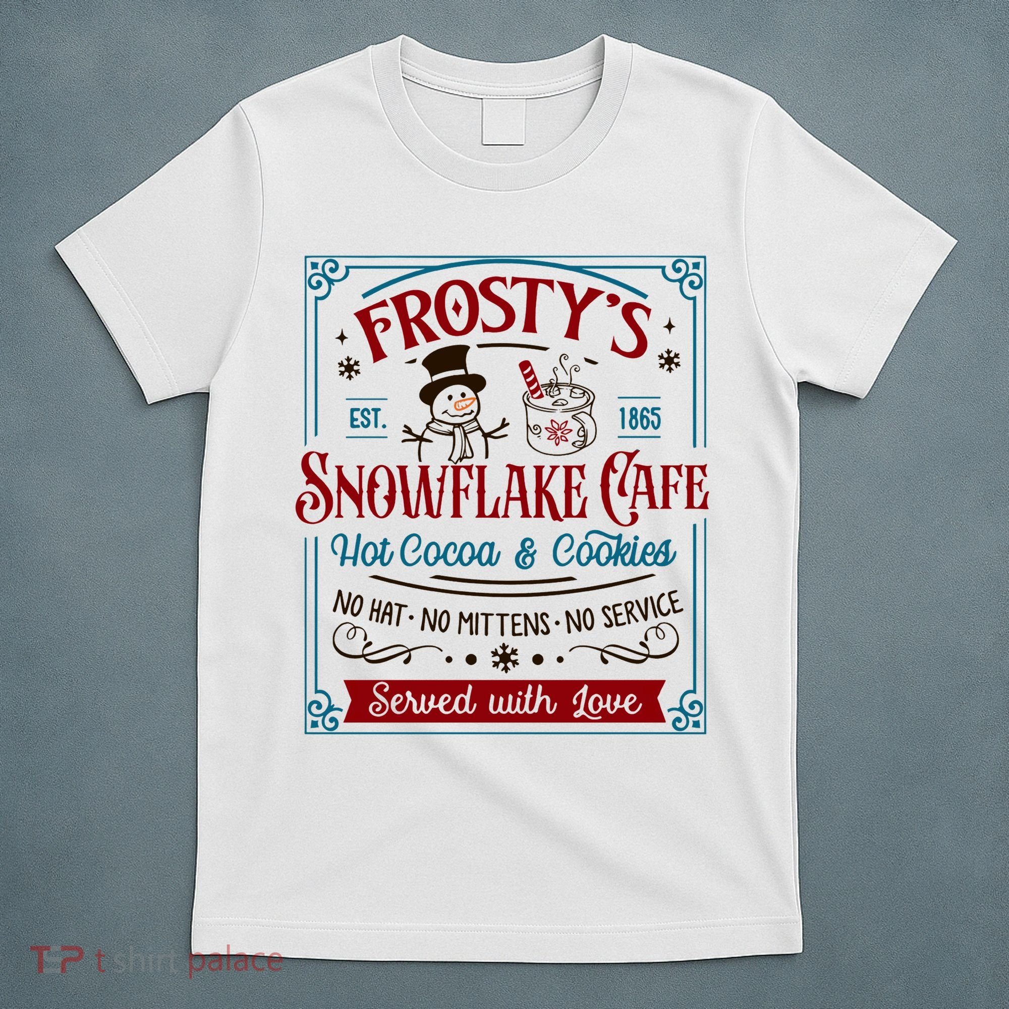Old Fashioned FrostyS Snowflake Cafe Coffee Lovers Xmas T-Shirt