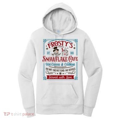 Old Fashioned FrostyS Snowflake Cafe Coffee Lovers Xmas Women's Hoodie
