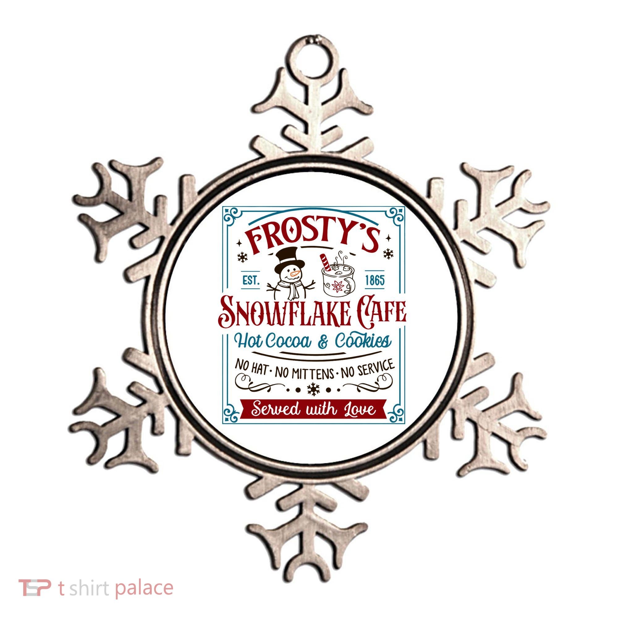 Old Fashioned FrostyS Snowflake Cafe Coffee Lovers Xmas Ornament