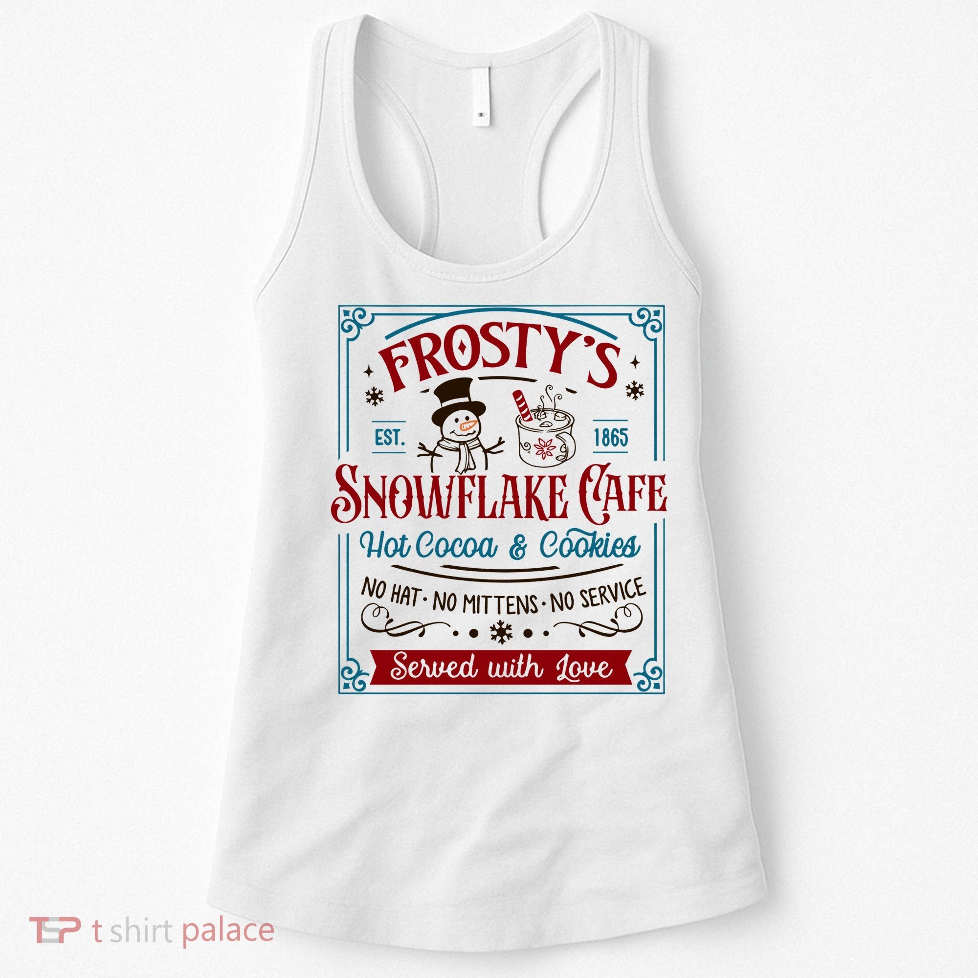 Old Fashioned FrostyS Snowflake Cafe Coffee Lovers Xmas Women's Tank Top
