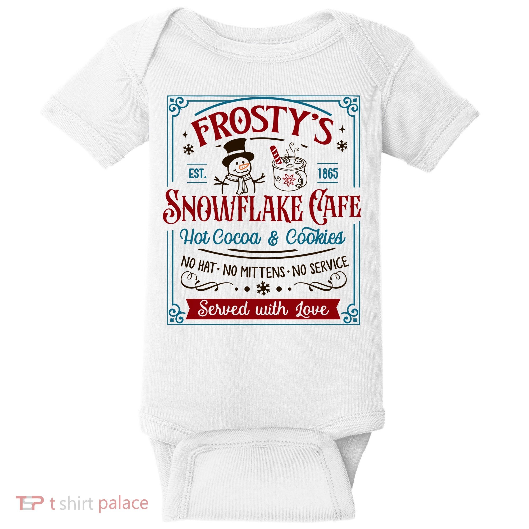 Old Fashioned FrostyS Snowflake Cafe Coffee Lovers Xmas Baby Bodysuit