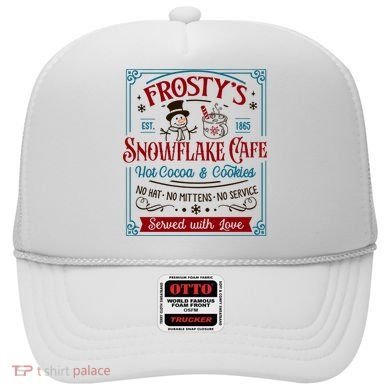 Old Fashioned FrostyS Snowflake Cafe Coffee Lovers Xmas Hat