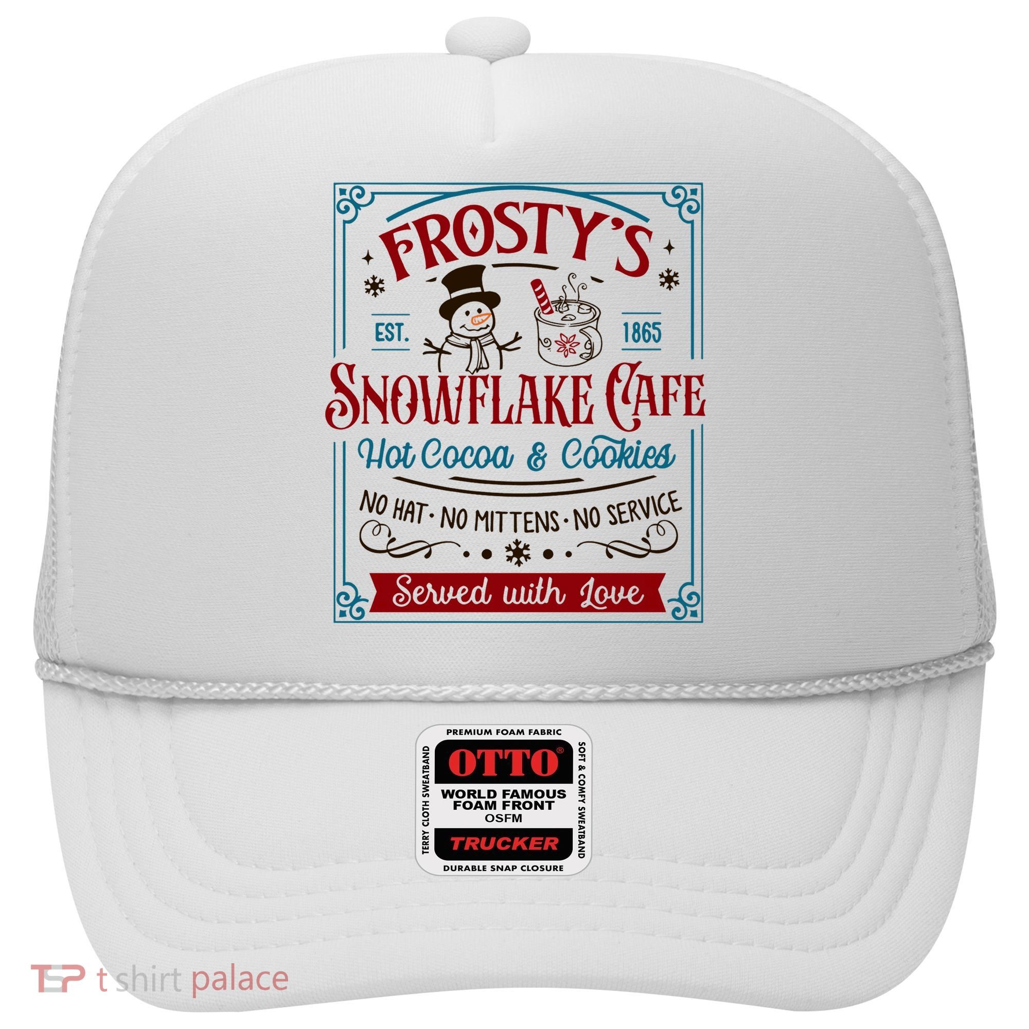 Old Fashioned FrostyS Snowflake Cafe Coffee Lovers Xmas Hat
