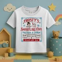 Old Fashioned FrostyS Snowflake Cafe Coffee Lovers Xmas Toddler T-Shirt thumb 3