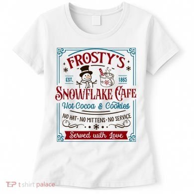 Old Fashioned FrostyS Snowflake Cafe Coffee Lovers Xmas Women's T-Shirt