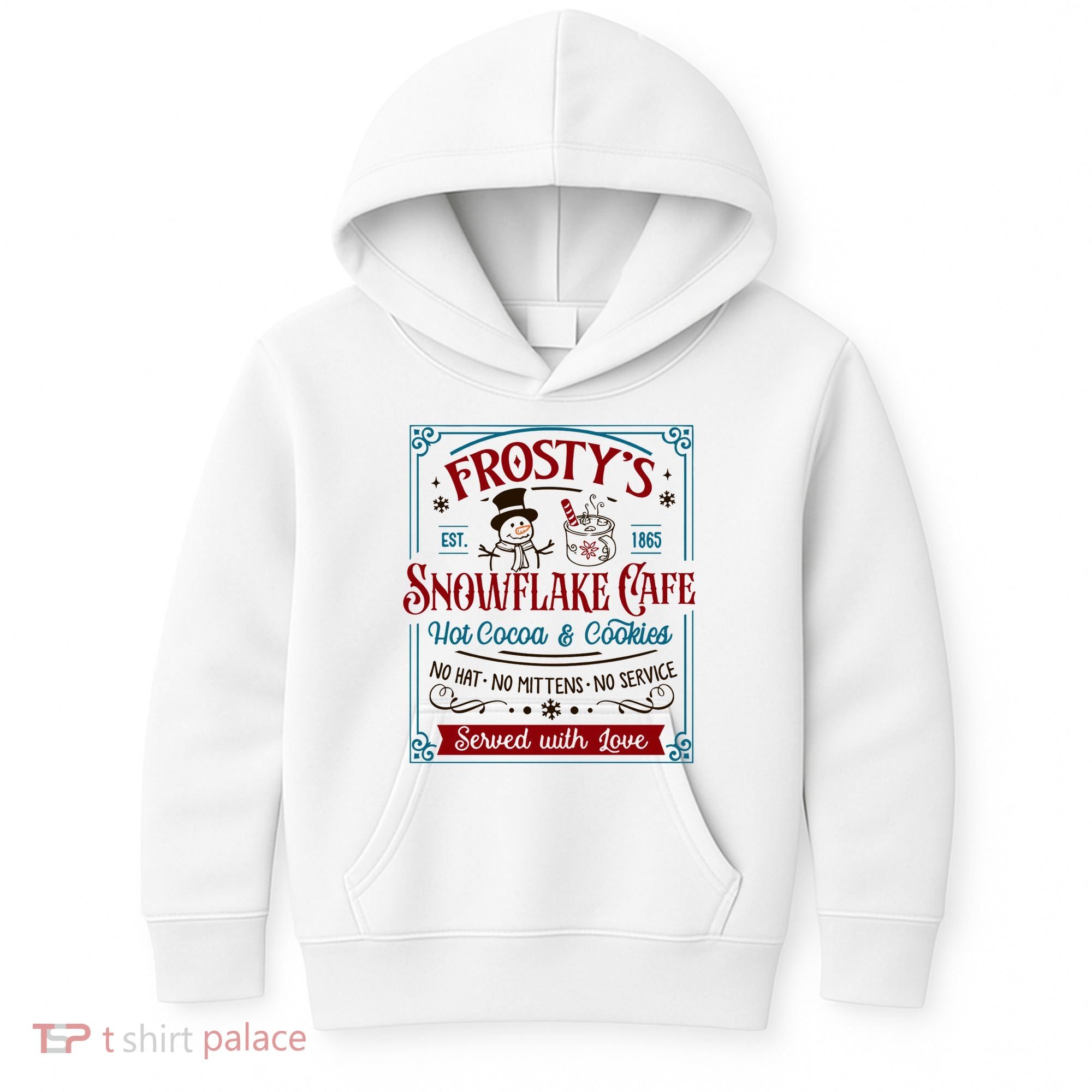 Old Fashioned FrostyS Snowflake Cafe Coffee Lovers Xmas Kids Hoodie