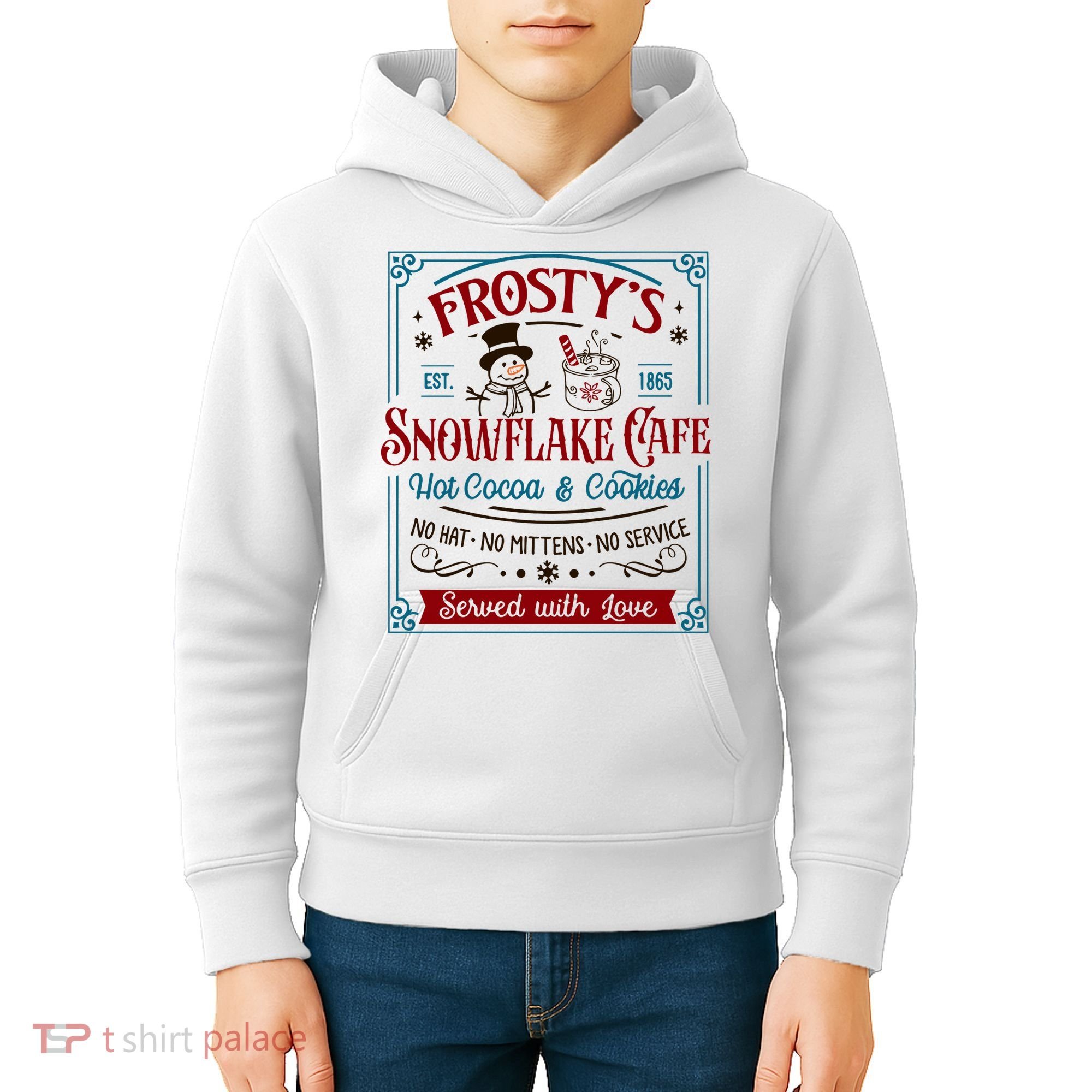 Old Fashioned FrostyS Snowflake Cafe Coffee Lovers Xmas Kids Hoodie