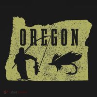 Oregon Fly Fishing Vintage State Map Fish Trout Fisherman T-Shirt thumb 7