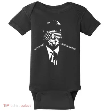 Offended Start Packing Funny Trump Baby Bodysuit