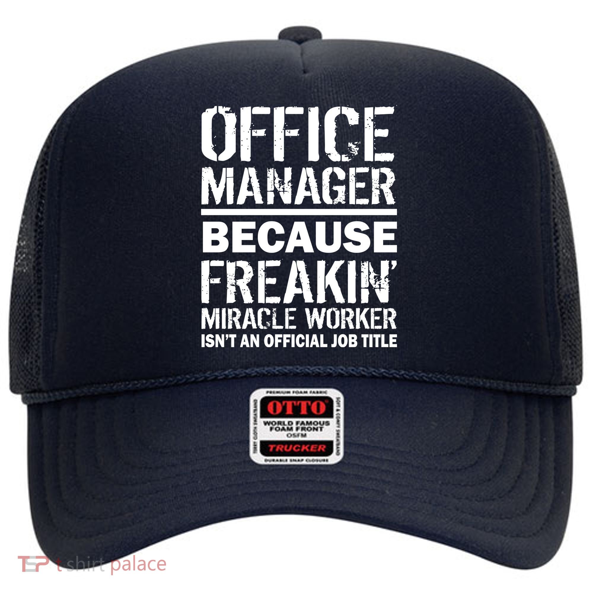 Office Manager Miracle Worker Job Title Hat