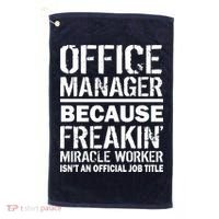 Office Manager Miracle Worker Job Title Golf Towel thumb 0