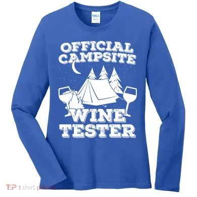 Official Campsite Wine Tester Women's Long Sleeve Shirt