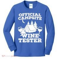 Official Campsite Wine Tester Kids Long Sleeve Shirt thumb 0