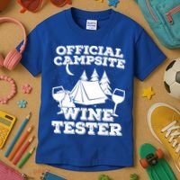 Official Campsite Wine Tester Kids T-Shirt thumb 3