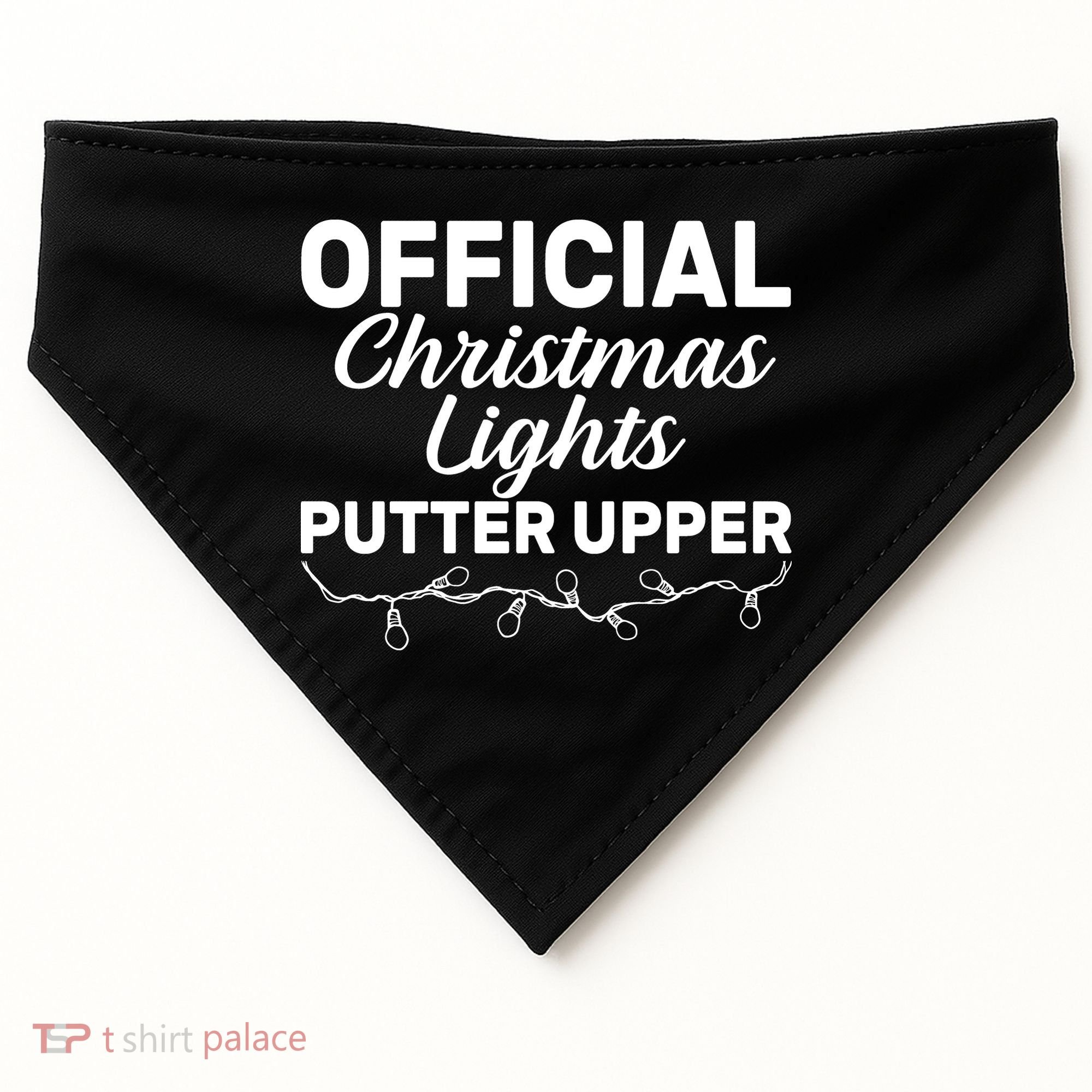 Official Christmas Light Putter Upper USA-Made Doggie Bandana