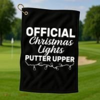 Official Christmas Light Putter Upper Golf Towel thumb 1