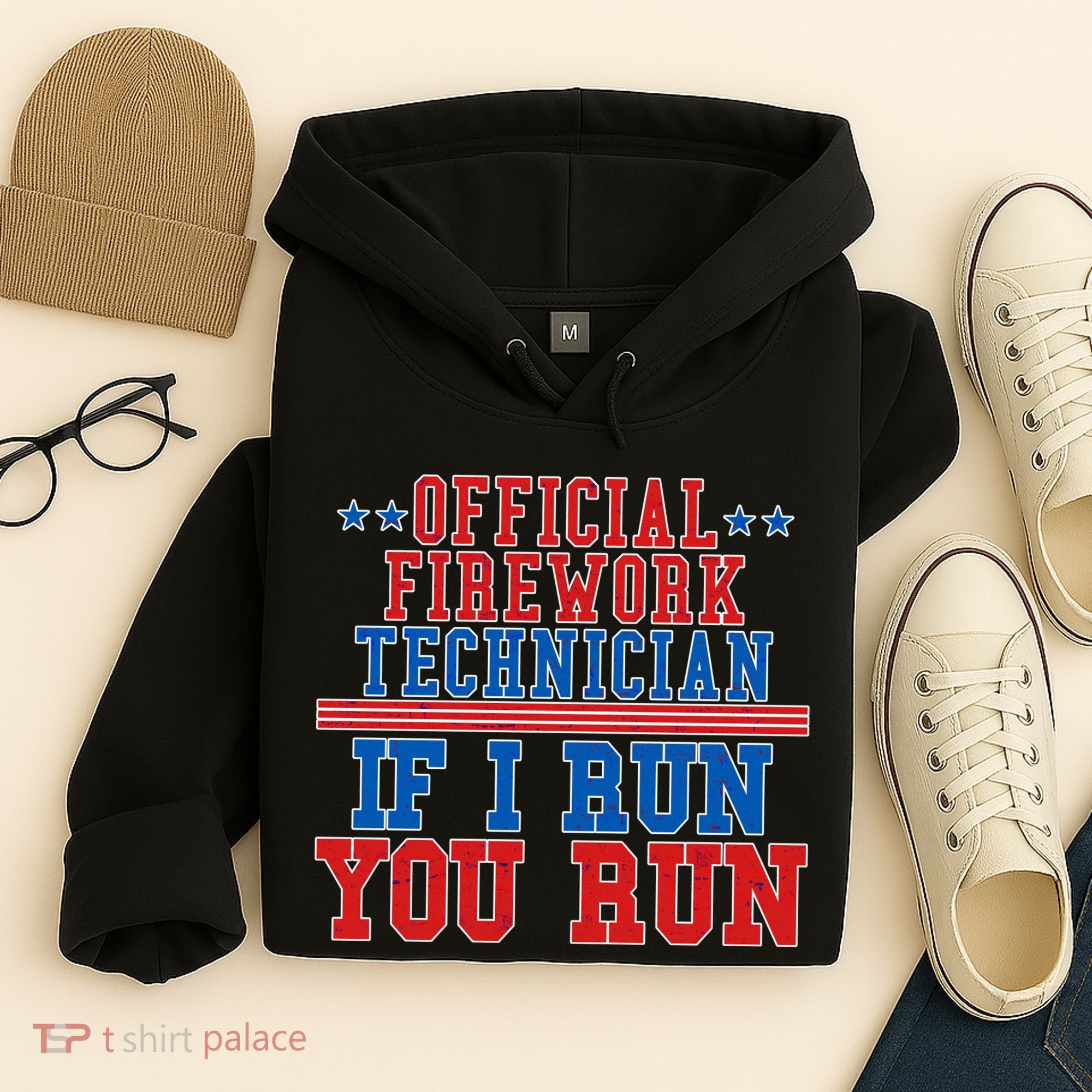 Official Firework Technician If I Run You Run 4th of July Hoodie