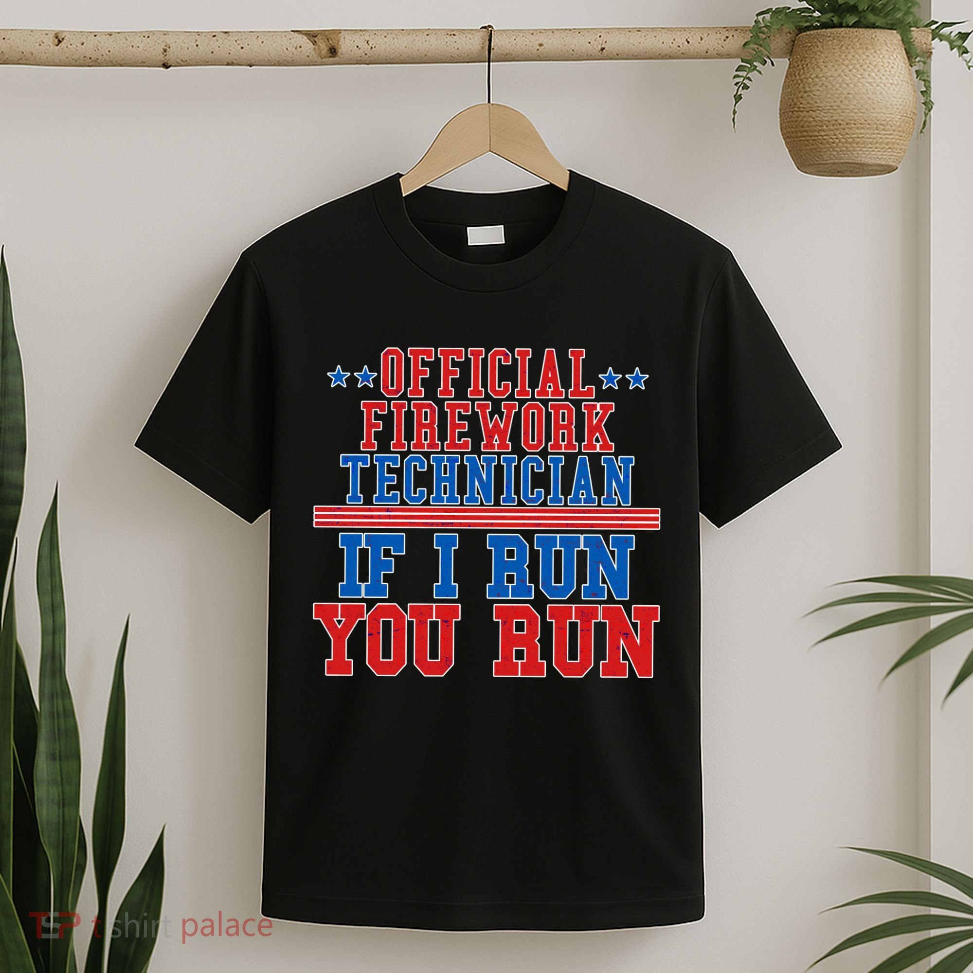 Official Firework Technician If I Run You Run 4th of July T-Shirt