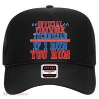 Official Firework Technician If I Run You Run 4th of July Hat thumb 0
