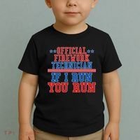 Official Firework Technician If I Run You Run 4th of July Toddler T-Shirt thumb 2
