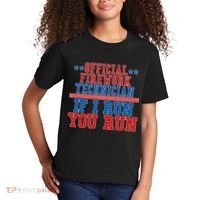 Official Firework Technician If I Run You Run 4th of July Kids T-Shirt thumb 2