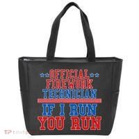 Official Firework Technician If I Run You Run 4th of July Tote Bag thumb 0