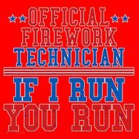 Official Firework Technician If I Run You Run 4th of July Santa Hat thumb 1