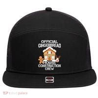Official Gingerbread House Construction Crew 7 Panel Mesh Trucker Snapback Hat thumb 0
