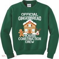 Official Gingerbread House Construction Crew Kids Sweatshirt thumb 0