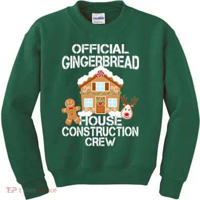 Official Gingerbread House Construction Crew Kids Sweatshirt